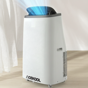 ACEKOOL Portable Air Conditioner 14,000BTUs, A/C for Rooms up to 750 Sq. Ft, Built-in Dehumidifier, Fan, and Sleep Mode, Includes Remote Control, Reusable Filter, and Window Kits