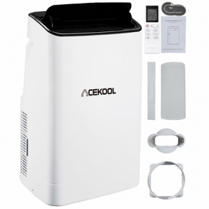 ACEKOOL 14000 BTU Portable Air Conditioner with Remote Control, 3-in-1 Free Standing Cooling AC Unit with Fan & Dehumidifier for 750 Sq Ft Rooms,Smart/Sleep Mode,3 Speed,Auto Swing,24H Timer