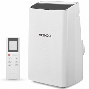 ACEKOOL Versatile 14000 BTU Portable Air Conditioner, 3-In-1 Climate Control With Dehumidifier & Fan, Efficient Cooling for Rooms Up to 750 Sq. Ft, Quiet Mode, Auto Evaporation System, White