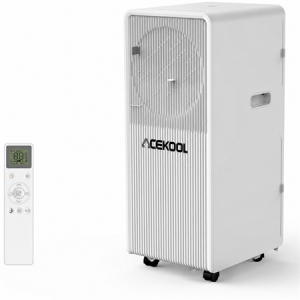 ACEKOOL 8,000 BTU Portable Air Conditioner Cools Up to 350 Sq.Ft, 3-IN-1 Quiet Portable AC Unit with Remote Control for Large Room, Campervan, Office, Temporary Space, Gray+Silver