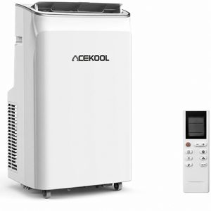 ACEKOOL 12,000 BTU Portable Air Conditioner, 3-in-1 Potable AC Unit with Dehumidifier & Fan, Sleep Mode, Remote & LED Panel, Cools 550 Sq.Ft., Quiet, White Top