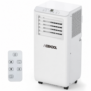 ACEKOOL 8000 BTUs Portable Air Conditioner with Cooling, Dehumidifier, Fan 3-IN-1 Indoor AC, 24H Timer, 2 Fan Speeds, Sleep Mode, Remote Control Included - Ideal for Home, Office, and Garage Use
