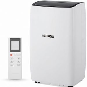 ACEKOOL 12000 BTU Portable Air Conditioner, 3-in-1 Remote Control AC with 24-Hour Timer, Low Noise/Energy Saving/Cooling, Cools up to 550 Sq. Ft. Ideal for Bedrooms, Offices, Black Top+White