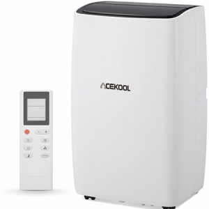 ACEKOOL 12000 BTU Portable Air Conditioner, 3-in-1 Remote Control AC with 24-Hour Timer, Low Noise/Energy Saving/Cooling, Cools up to 550 Sq. Ft. Ideal for Bedrooms, Offices, Black Top+White