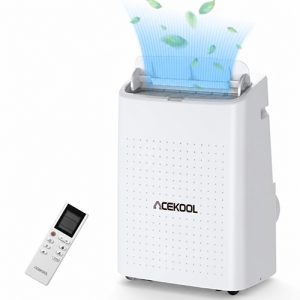 ACEKOOL 15,000 BTU Portable Air Conditioner, Portable AC Built-in Cool with Dehumidifier, and Fan Cools up to 850 Sq. Ft Bedroom, Office, Kitchen, Includes Remote Control & Installation Kits