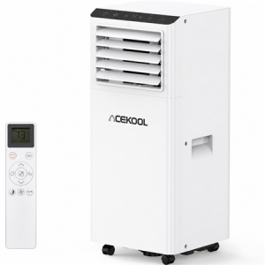 ACEKOOL 8000 BTU Portable Air Conditioner with Cool/Dry/Fan Mode, 3-in-1 Free Standing Portable AC Unit with Remote Control, Cools Up to 350 Sq.Ft with Sleep Mode,2 Fan Speed for Bedroom Office Home