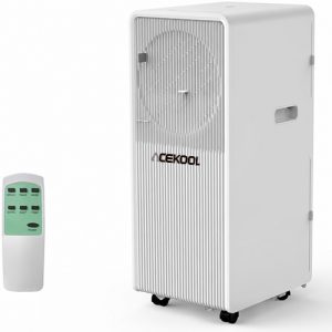 ACEKOOL 10,000 BTU Drainage-free Portable Air Conditioner for Indoor Rooms, 3 in-1 AC Unit for Bedroom 160-215 Sq.Ft, Dehumidifier, Fan, Sleep Mode, 24 Timer, Remote Control, Window Kits, White