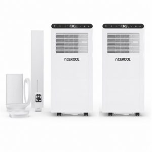 ACEKOOL 2 Pack Portable Air Conditioner 8000 BTU, 4-in-1 AC Unit Cools Up to 350 Sq Ft, Portable AC with Remote and 24H Timer, Quiet 48dB, DOE Certified, White