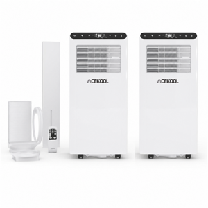 ACEKOOL 2 Pack Portable Air Conditioner 8000 BTU, 4-in-1 AC Unit Cools Up to 350 Sq Ft, Portable AC with Remote and 24H Timer, Quiet 48dB, DOE Certified, White