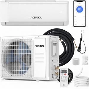 ACEKOOL 12000 BTU Mini Split Air Conditioner & Heater 21 SEER2 Inverter, Ductless Wall-Mounted, 230V, R32, WiFi & Remote, High-Speed, ECO, Dehumidification, 24H Timer