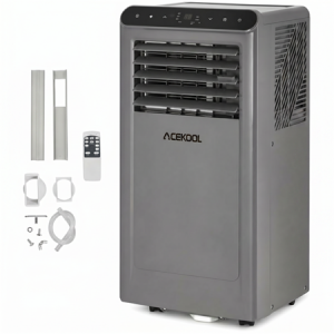 ACEKOOL 8000 BTU Portable Air Conditioners, 3 in-1 Portable AC Unit with Dehumidifier, Quiet Air Conditioner for Bedrooms and Offices up to 350 Sq.Ft, Remote Control & 24H Timer, Grey & Black