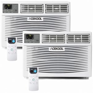 ACEKOOL 2 Pack 8000 BTU Window Air Conditioner with WiFi, Smart AC Unit Cools Up to 350 Sq Ft, Window AC with Remote and App Control, 3 Fan Speeds, Sleep Mode, White