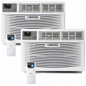 ACEKOOL 2 Pack 8000 BTU Window Air Conditioner with WiFi, Smart AC Unit Cools Up to 350 Sq Ft, Window AC with Remote and App Control, 3 Fan Speeds, Sleep Mode, White