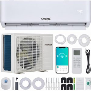 ACEKOOL 18,000 BTU Split Air Conditioner, Split AC/Heating System 23 SEER Split-System Air Conditioner Inverter, Cools Rooms up to 1250 Sq. Ft, Mini Split A/C