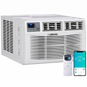 ACEKOOL 18000 BTU Window Air Conditioner with Heater, 4-in-1 WiFi Smart Window AC Unit with Cooling & Heating for Rooms Up to 1000 Sq Ft, Remote/App Control, Compatible with Alexa & Google Assistant