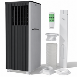 ACEKOOL 8000 BTU Portable Air Conditioner - 3 in-1 AC Unit Cools 350 Sq. Ft Rooms, Quiet 50 dB Operation w/Touch Control & Remote, Window Kit & 24H Timer, Dehumidifier & Fan Modes for Bedroom, Black Top