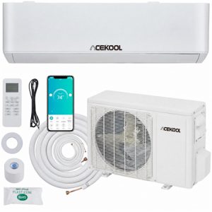 ACEKOOL 9000 BTUs Mini Split Air Conditioner, 23 SEER2 Inverter Mini Split AC/Heating System, Ductless Mini Split Heat Pump Wall Mount, With Installation Kit, Split AC Unit for Cooling Up to 450 Sq. Ft, 230V