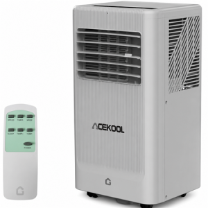 ACEKOOL 8000 BTU Portable Air Conditioner - Portable AC Unit for Bedroom up to 350 Sq. Ft, Cooling, Fan & Dehumidifier, Floor Standing Air Conditioner, 24H Timer, Window Kit Included, Black&Grey Top Cover
