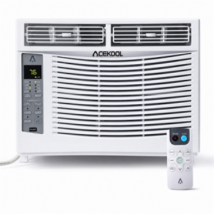 ACEKOOL 6000-BTU Window Air Conditioner, Wi-Fi Enabled, Up to 250 Sqf, Window AC Units with Cool & Fan Functions, Washable Filter, Adjustable Window Kit, Digital Temperature Display, Remote Control