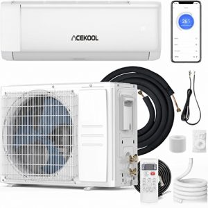ACEKOOL 12,000 BTU Mini Split Air Conditioners, AC/Heating System, 21 SEER2, Quiet Operation, 230V WIFI Enabled Energy Efficient Mini Split Unit, Heat Pump & Installation Kits for Rooms Up to 750 Sq.ft