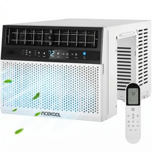 ACEKOOL 8000BTU U Shaped Window Air Conditioner, Window AC Units Cools up to 350 Sq. Ft with Remote Control, Quiet Operation Ideal for Bedroom Living Room Home Office
