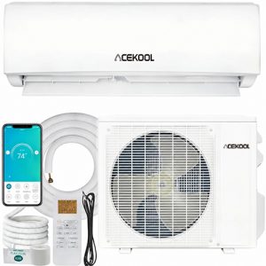 ACEKOOL 23,000 BTU Ductless Mini Split AC & Heat Pump, 230V, Energy Efficient Inverter with WiFi Control, R32 Refrigerant, Ultra-Quiet, Cools/Heats Up to 1,500 Sq.ft, 7 Modes, Pro Install Kit Included