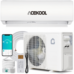 ACEKOOL 12000 BTU Mini Split Air Conditioner & Heater Compatible with Alexa with 1 Ton Pre-Charged Heat Pump Ductless Inverter System, 20 SEER2, Cools Rooms Up to 750 Sq. Ft, 16.4ft installation kit included