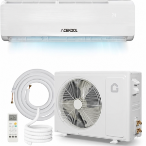 ACEKOOL 18000 BTU 19 SEER2 Mini Split AC Air Conditioner Heat Pump Inverter, 230V Ductless System, Cools Heats 1250 Sq.Ft, R32 Series with Installation Kits, White
