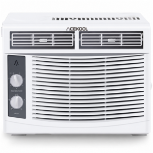 ACEKOOL 5,000 BTU Window Air Conditioner - Cool up to 150 Sq. Ft. with Easy-to-Use Mechanical Controls and Reusable Filter, Perfect for Small Bedroom, Living Room, Home Office, White