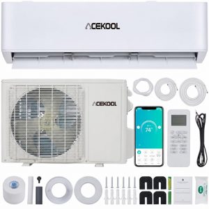 ACEKOOL 12000BTU Mini Split Air Conditioner - 23 SEER, Wifi Enabled, Fast Cooling, Energy Saving, Smart Control, Alexa Compatible, 230V, Installation Kit Included