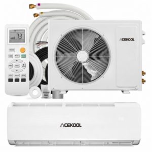 ACEKOOL 12000 BTU Mini Split Air Conditioner, 19 SEER2 Ductless Inverter AC w/ 115V, Cool Up to 750 Sq. Ft with Heat Pump System, White