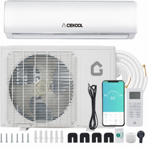 ACEKOOL 9,000 BTU Mini Split AC/Heating System with WiFi Enabled & Alexa Control, 24 SEER2 115V Energy Efficient Ductless Inverter System, Cools Up to 450 Sq.Ft, New Refrigerant R454B