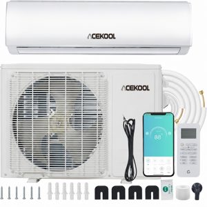 ACEKOOL 9,000 BTU Mini Split AC/Heating System with WiFi Enabled & Alexa Control, 24 SEER2 115V Energy Efficient Ductless Inverter System, Cools Up to 450 Sq.Ft, New Refrigerant R454B