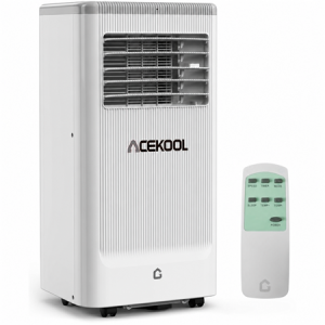 ACEKOOL 8,000 Btus Portable Air Conditioner, 3-in-1 Air Conditioners Unit for Rooms up to 350 Sq.Ft, Quiet Portable Ac Unit with Built-in Dehumidifier, 2 Fan Speeds, Window Kit, Personal AC Unit, White