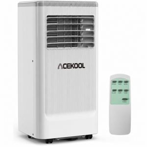ACEKOOL 8,000 Btus Portable Air Conditioner, 3-in-1 Air Conditioners Unit for Rooms up to 350 Sq.Ft, Quiet Portable Ac Unit with Built-in Dehumidifier, 2 Fan Speeds, Window Kit, Personal AC Unit, White