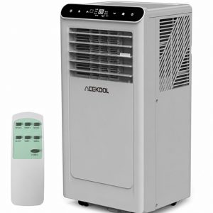 ACEKOOL 8,000 BTU Portable Air Conditioner, 3-In-1 Portable AC Units for Rooms with Dehumidifier, Fan, Room Air Conditioner Cools Up to 350 Sq.Ft., Remote Control, Auto Swing, Windows Kit Included, Grey