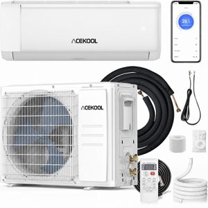 ACEKOOL 12000 BTU Mini Split Air Conditioner & Heater 21 SEER2 Inverter, Ductless Wall-Mounted, 230V, R32, WiFi & Remote, High-Speed, ECO, Dehumidification, 24H Timer