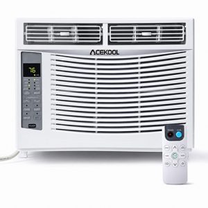ACEKOOL 6000-BTU Window Air Conditioner, Wi-Fi Enabled, Up to 250 Sqf, Window AC Units with Cool & Fan Functions, Washable Filter, Adjustable Window Kit, Digital Temperature Display, Remote Control